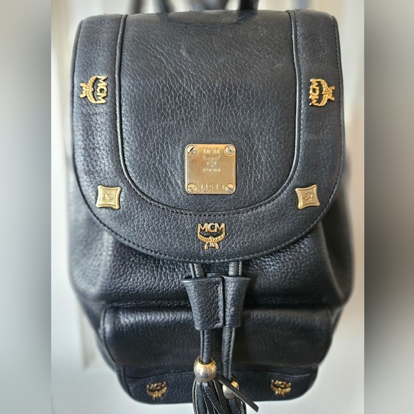 MCM Black Leather Backpack - Picture 4 of 12